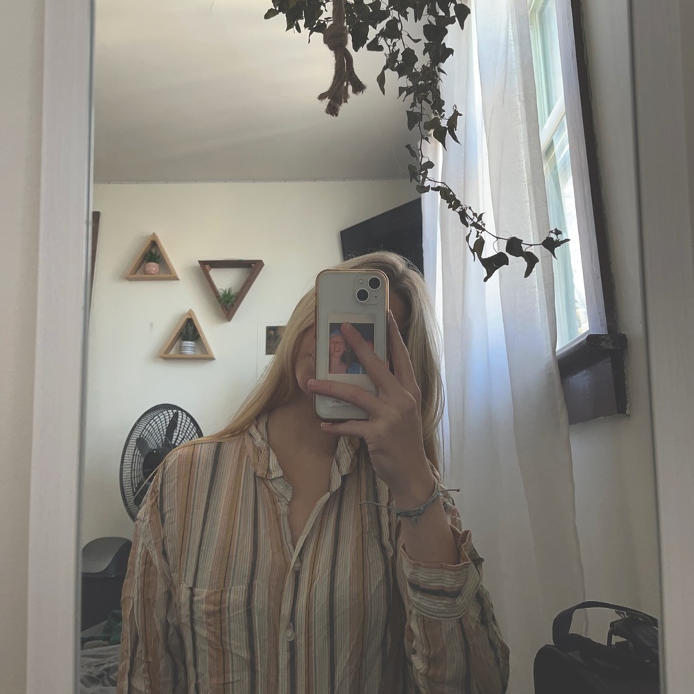american eagle oversized button up long sleeve